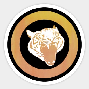 Roaring Tiger Line Drawing Sticker